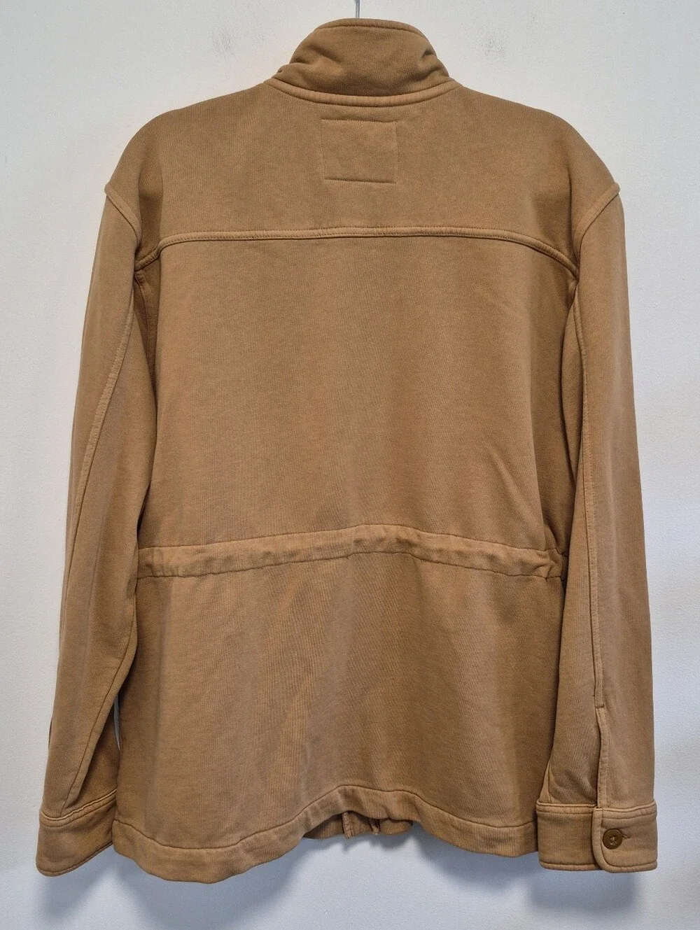 Mutual Weave French Terry Shacket Cotton Knit Jacket Shirt Utility Tan Mens Sz L
